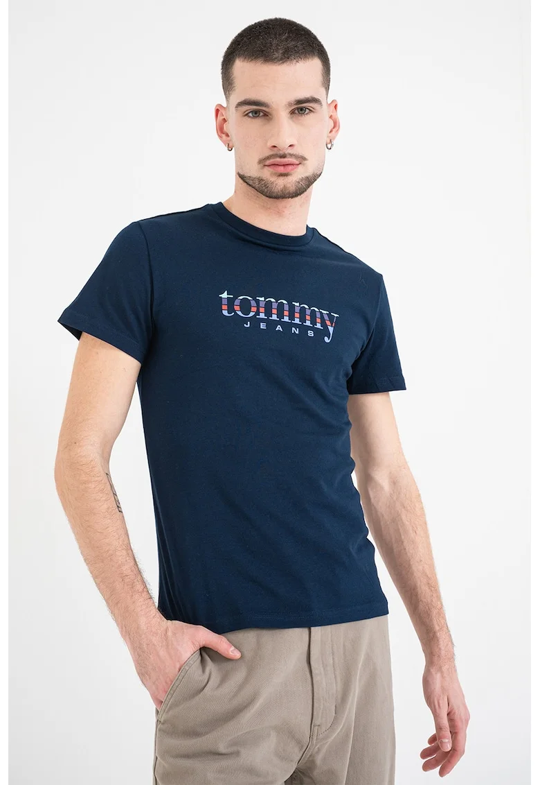 Tricou cu imprimeu logo, Albastru ultramarin