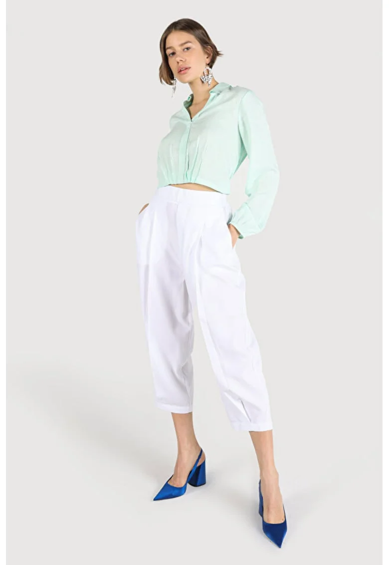 Pantaloni De Dama Alb Regular Fit, White
