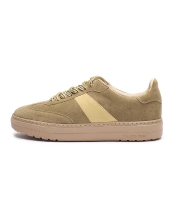 Pantofi sport de piele intoarsa cu garnituri de piele Nora, Kaki