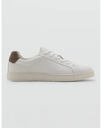 Pantofi sport uni din piele, Alb murdar