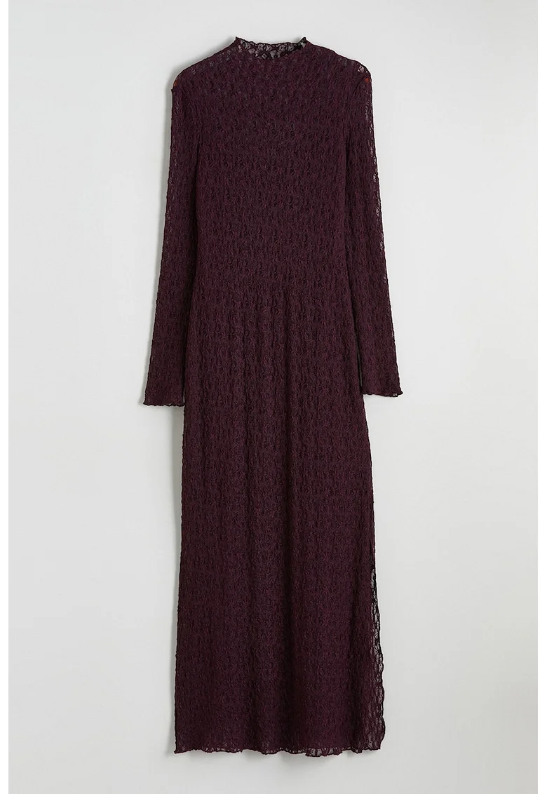 Rochie semitransparenta cu slit lateral, Violet pruna
