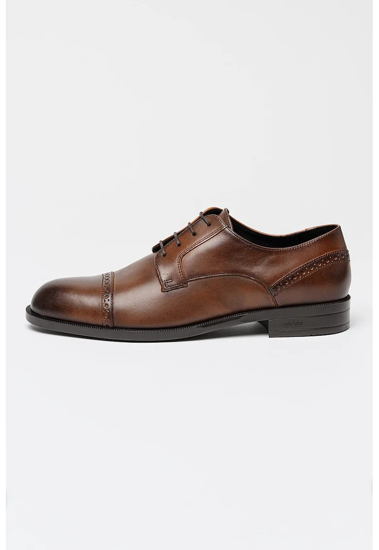 Pantofi din piele cu model brogue Tayil, Maro
