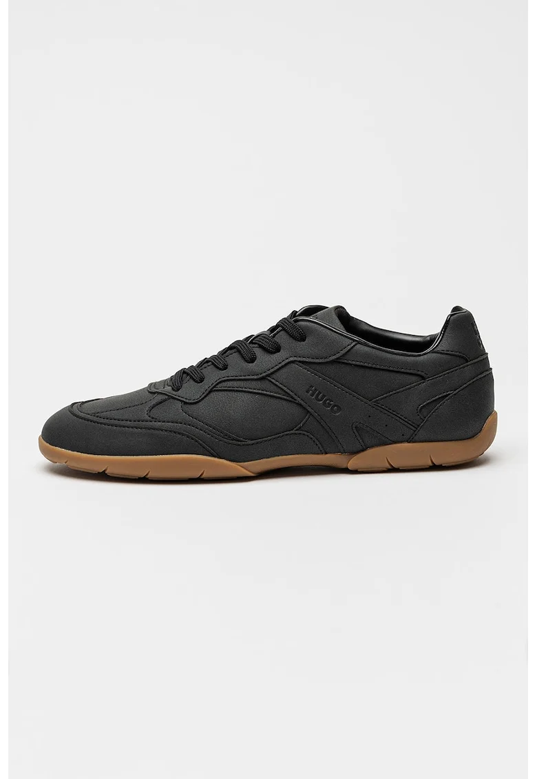 Pantofi sport low-cut din piele nabuc sintetica Keeston, Negru stins