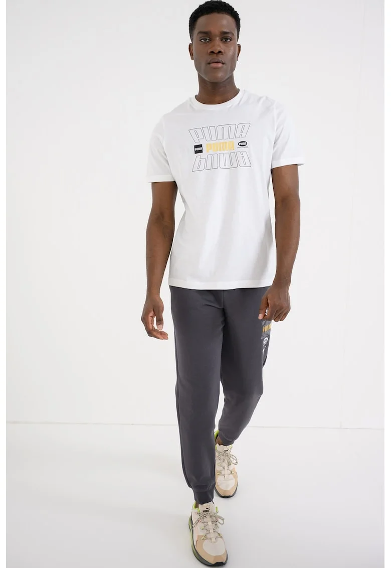 Men, Tricou cu imprimeu logo Ess Lab Holiday, Alb