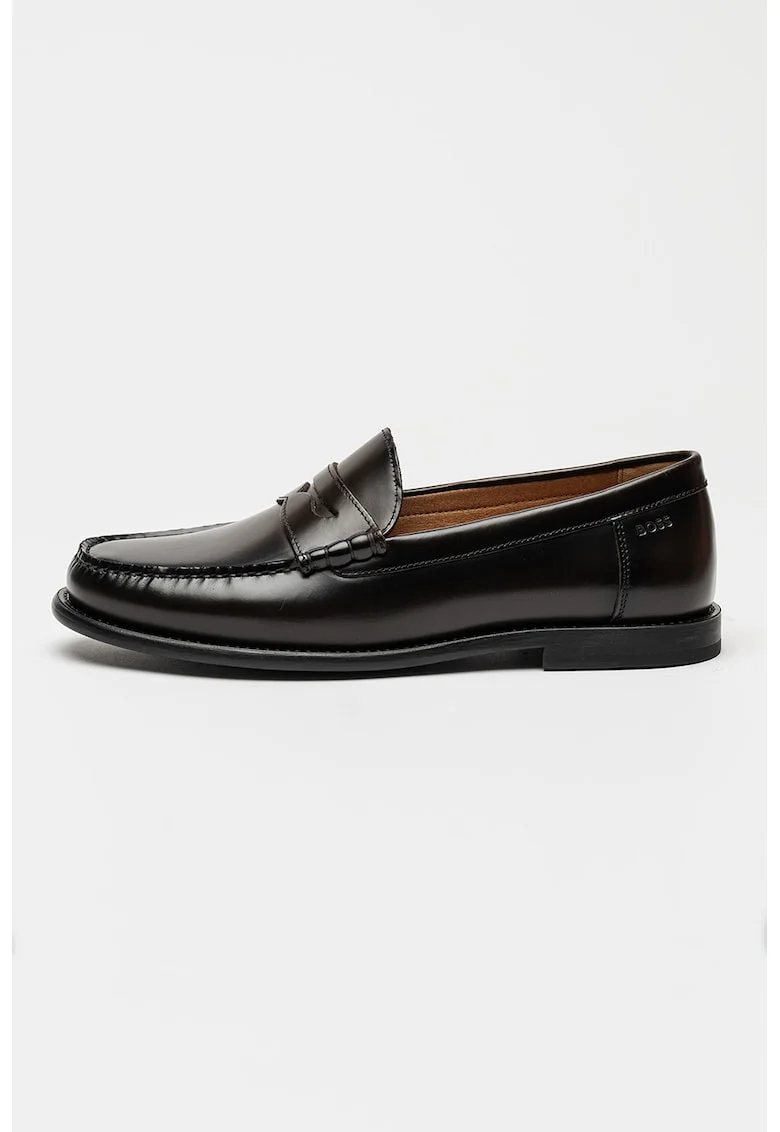 Pantofi loafer din piele Tevan, Maro inchis