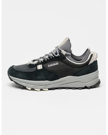 Pantofi sport cu garnituri de piele Vortec, Verde inchis/Gri antracit