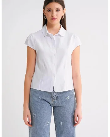 Camasa dama  Slim Fit alb, Alb