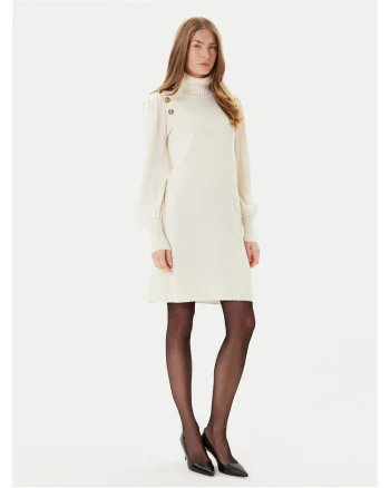 Rochie tricotata de dama  bej, fabrica de calitate