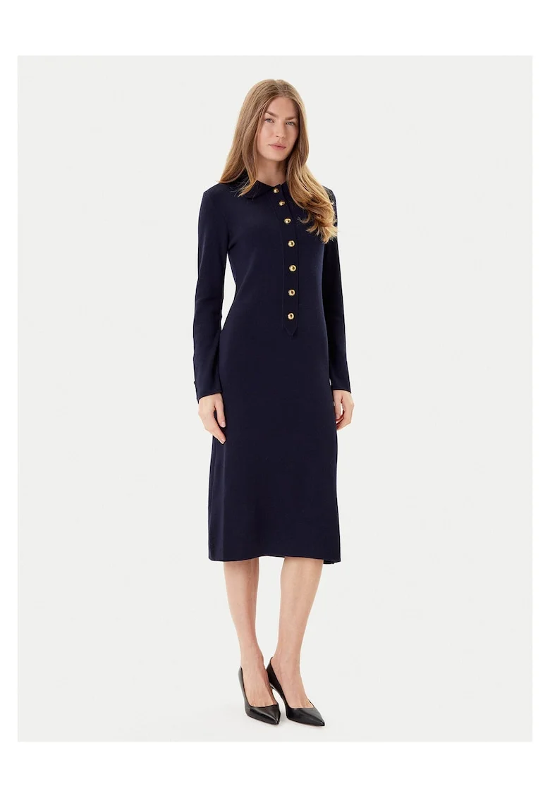 Rochie tricotata de dama  bleumarin, fabricata din material de calitate