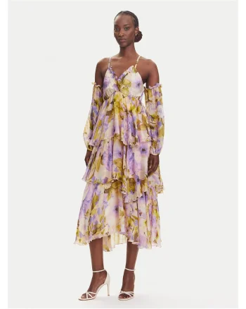 Rochie de cocktail  colorata, fabricata din materiale de calitate