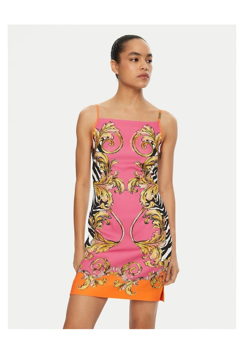 Rochie de vara,  roz, colorata