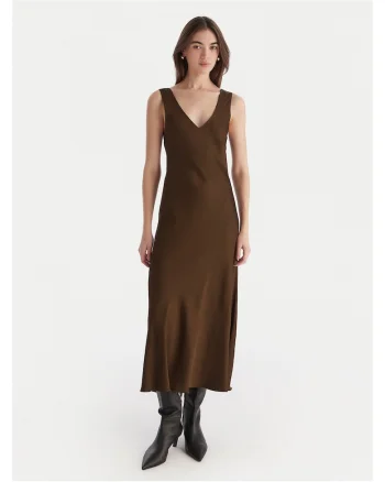 Rochie de cocktail,  maro, fabrica de calitate
