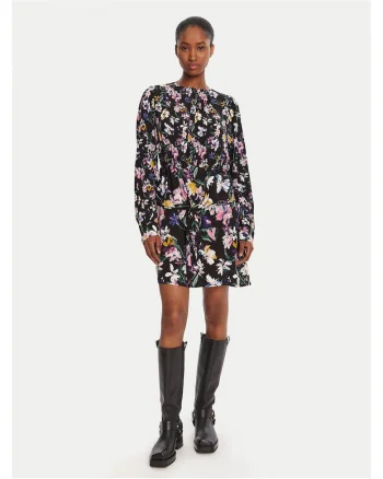 Rochie casual  negru multicolor, fabrica de calitate