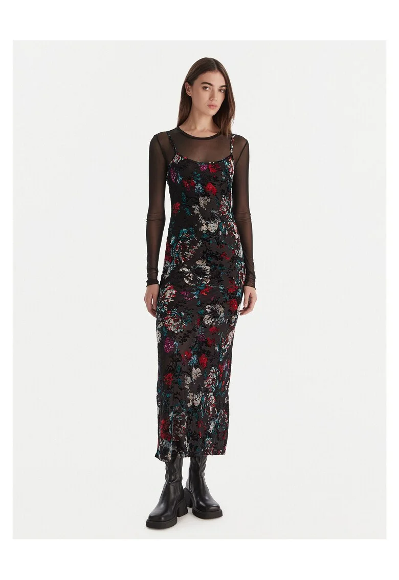 Rochie casual dama  negru, din material confortabil