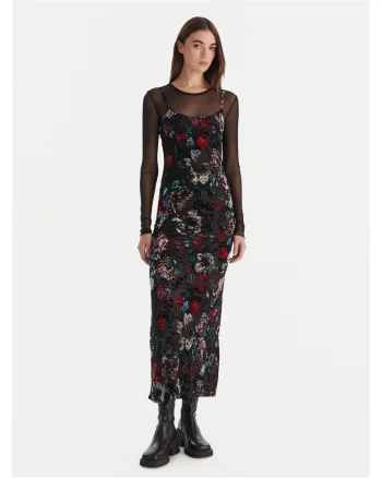 Rochie casual dama  negru, din material confortabil