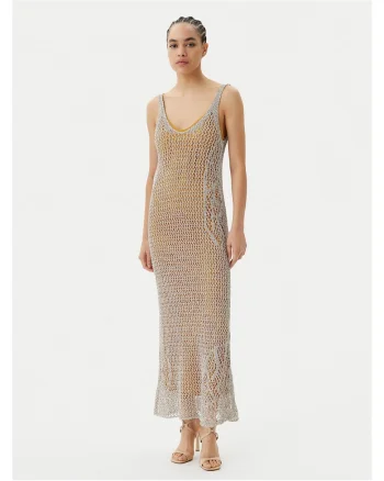 Rochie tricotata, de dama  bej, fabricata din material de calitate