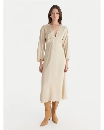 Rochie de cocktail,  bej, fabrica usoara