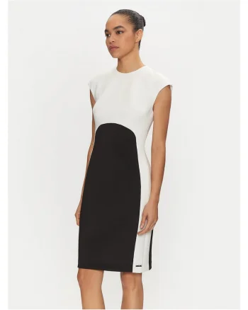 Rochie de cocktail,  negru, ecru