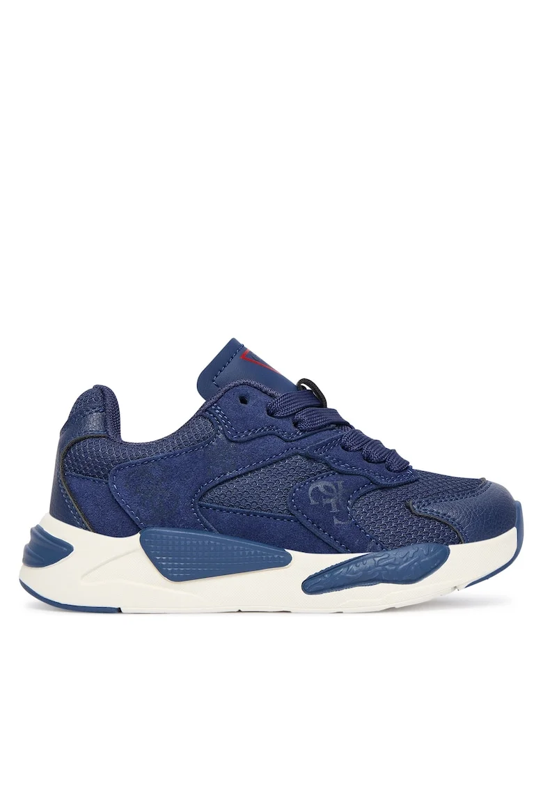 Pantofi copii,  G7V2, piele ecologica, baieti, alb albastru