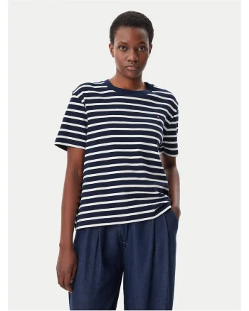 Tricou dama,  Bleumarin/Alb