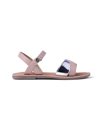 Sandale din piele cu inchidere velcro Awendo, Roz pastel