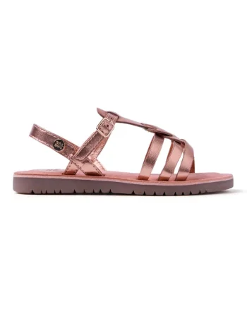 Sandale din piele cu aspect metalizat Bearsden, Auriu rose