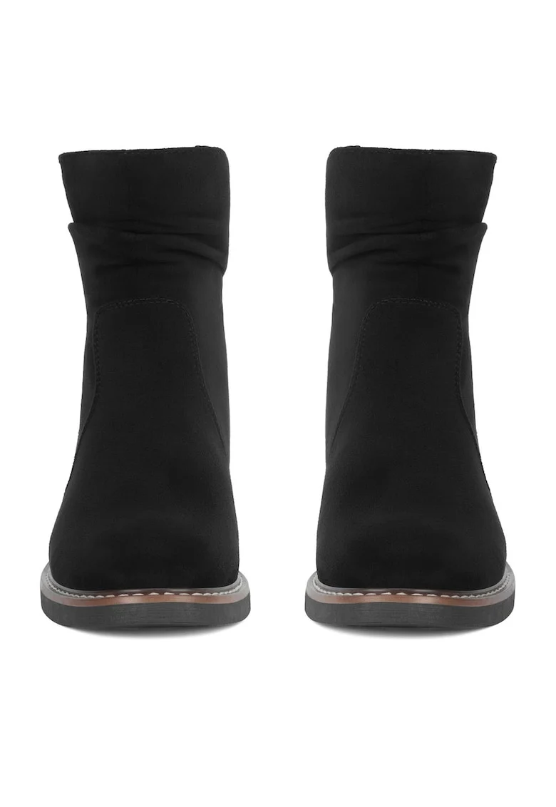 Botine dama WS2169-04,  negru, textil