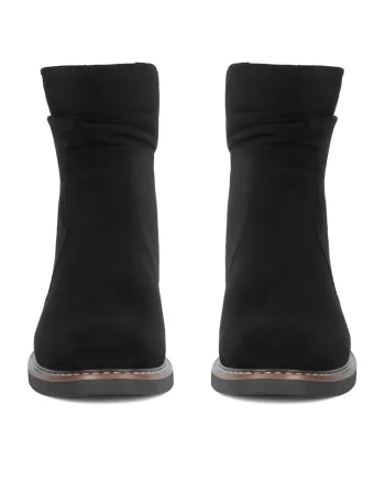 Botine dama WS2169-04,  negru, textil