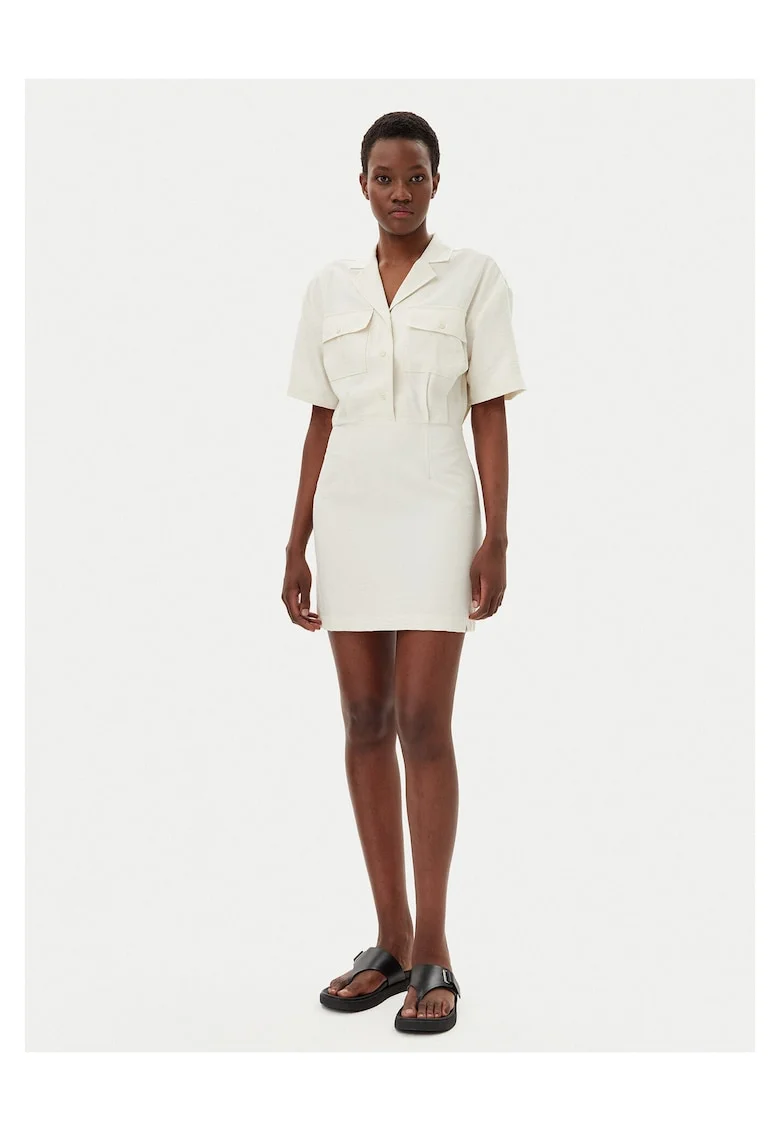 Rochie camasa dama  bej, din material usor