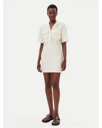 Rochie camasa dama  bej, din material usor