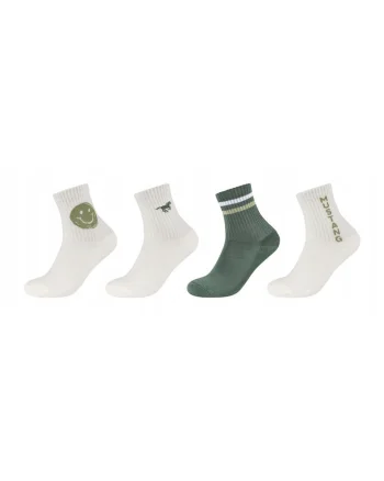 Sosete Barbati,  MU32019 – 7370, 4 Perechi, Lungi, Design Simplu Cu Logo, Confortabile Si Respirabile, Calitate Superioara, Bumbac, 39-42 UE, Multicolor