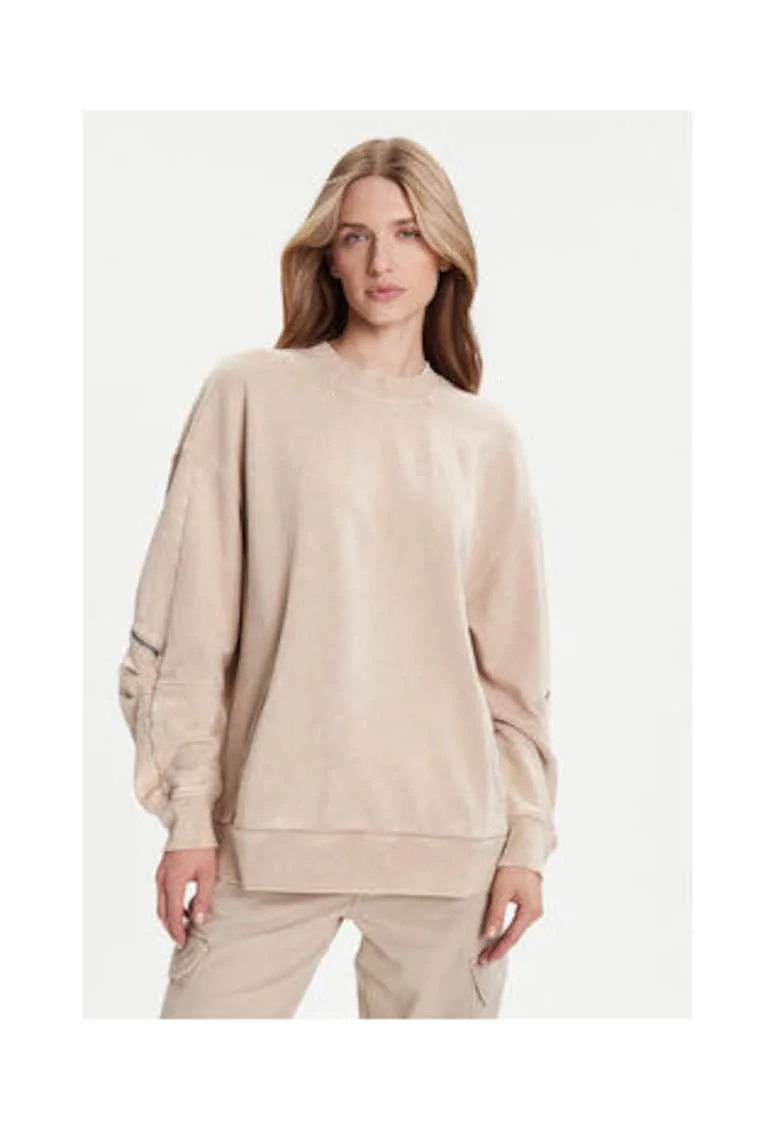 Bluza dama,  Washed 3D, bej, material textil,