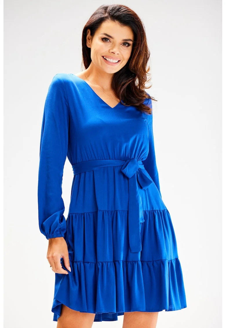 Rochie dama  Viscoza, A603 - Albastru -
