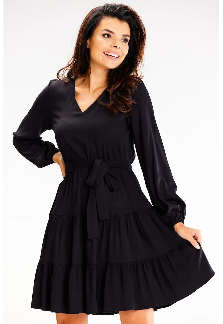 Rochie dama  Viscoza, A603 - Neagra -