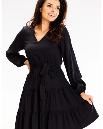 Rochie dama  Viscoza, A603 - Neagra -