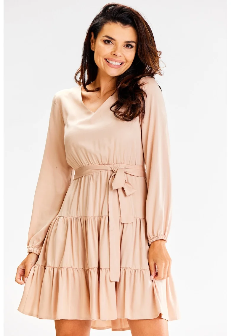 Rochie dama  Viscoza, A603 - Bej -