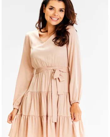 Rochie dama  Viscoza, A603 - Bej -