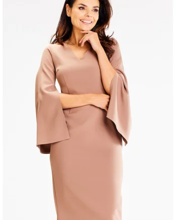 Rochie dama  Poliester, A596 - Cappuccino -