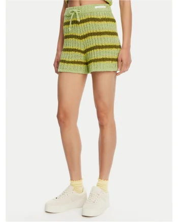 Pantaloni scurti dama,  model cu dungi, verde