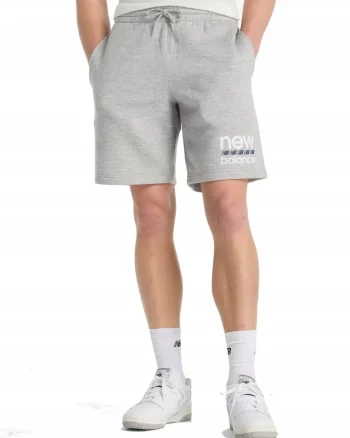 Pantaloni scurti uni, cu imprimeu logo, Gri