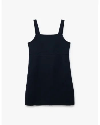 Rochie cu croiala dreapta si model uni, Albastru ultramarin