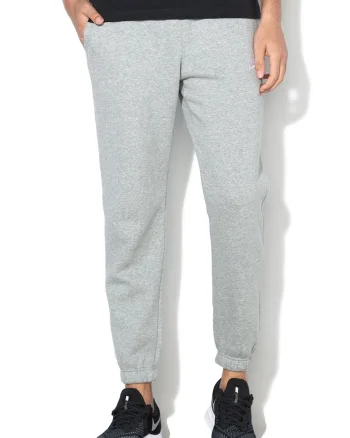 Pantaloni de trening cu logo brodat, Gri melange