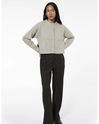 Cardigan lejer cu nasturi, Maro taupe deschis