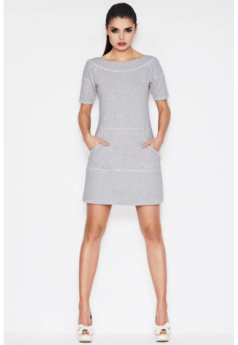Rochie A057,  Elastan, Gri