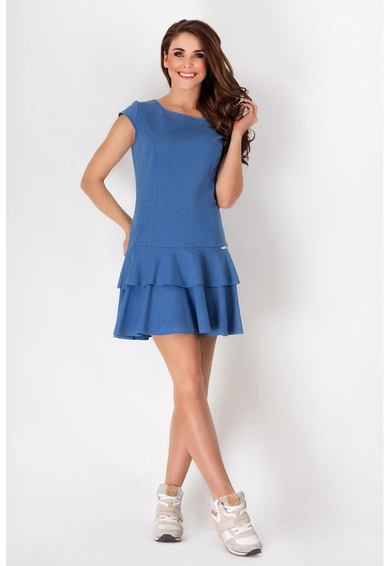 Rochie A094,  Viscoza/Elastan, Albastru