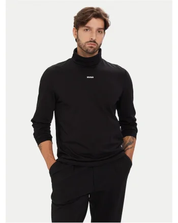 Pulover pentru barbati  cu guler inalt, negru