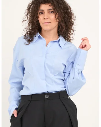 Camasa regular fit cu guler clasic, Albastru deschis