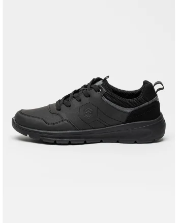 Pantofi sport cu insertii textile, Negru stins