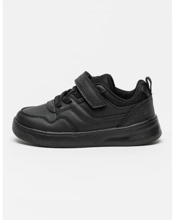 Pantofi sport cu insertii de plasa si velcro, Negru