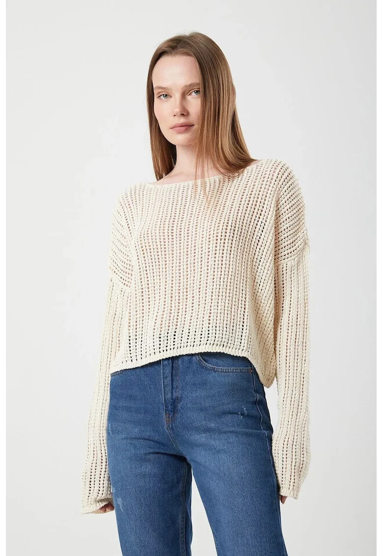 Pulover dama  crem, One Size